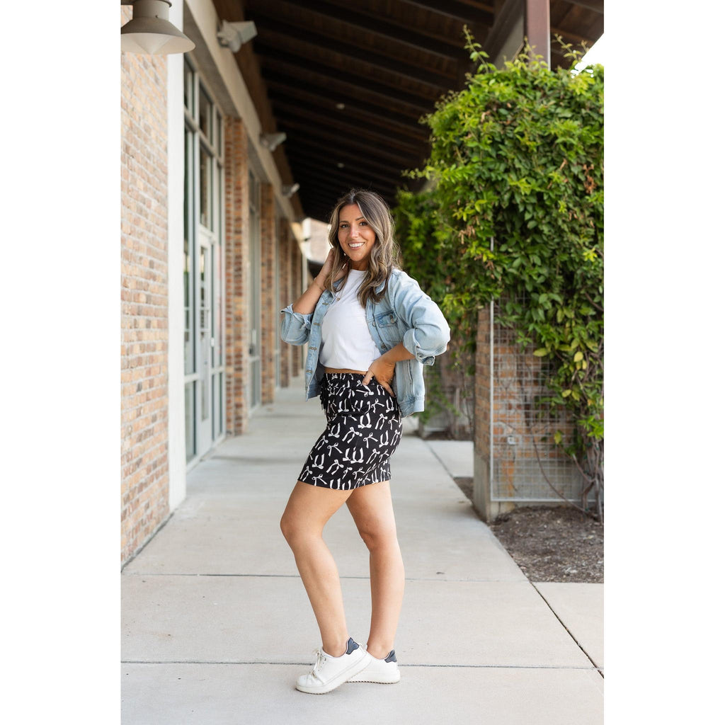 The Millie -  White Bow Jogger Skirt