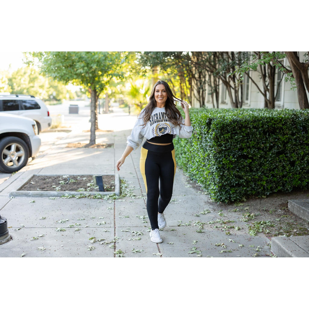 Yasmine - Yellow Panel Full-Length Leggings