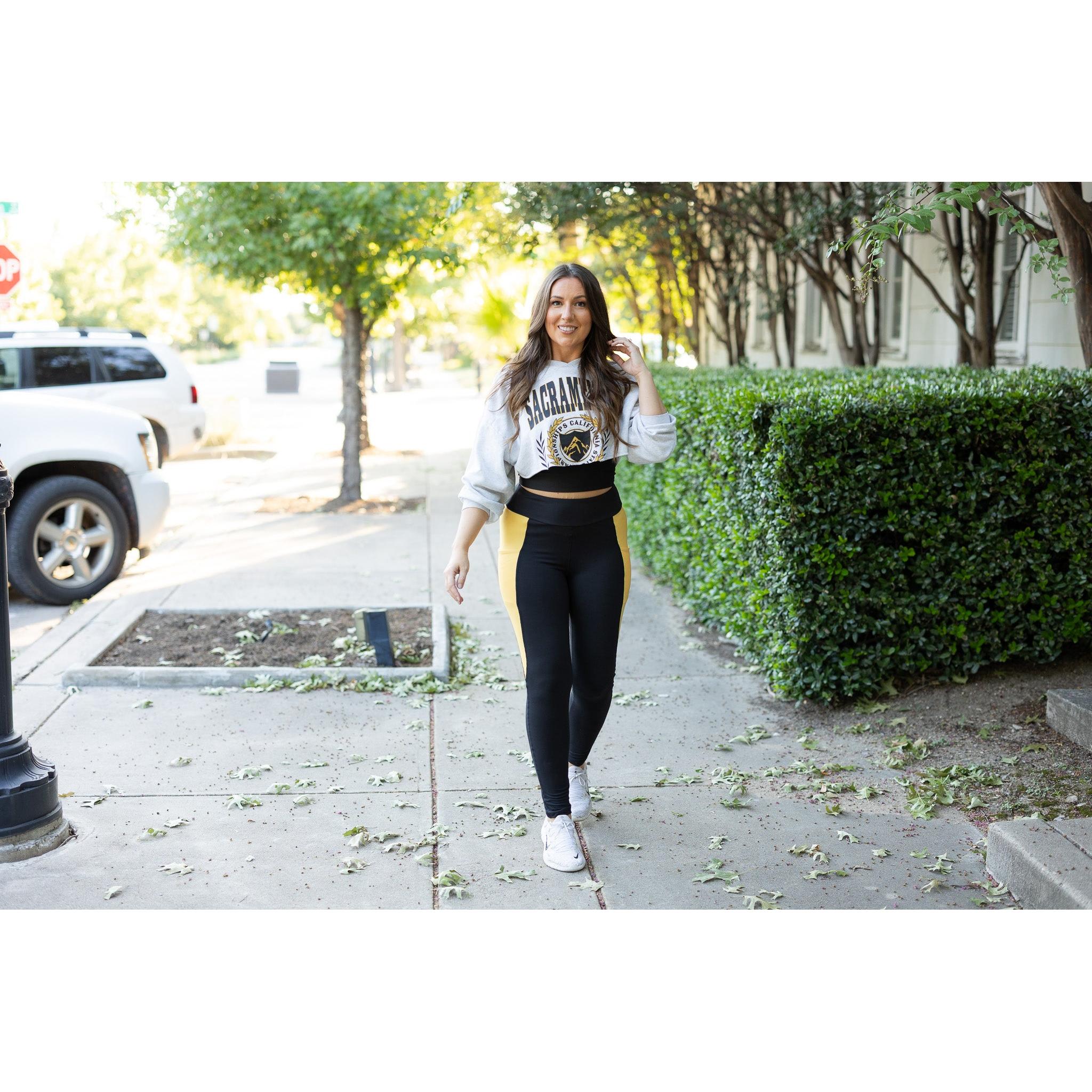 Yasmine - Yellow Panel Full-Length Leggings