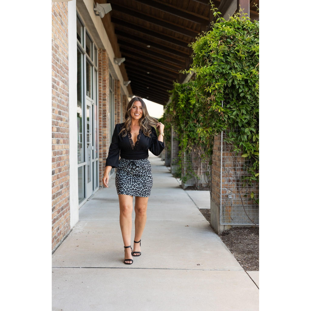 Stella - Snow Leopard Jogger Skirt