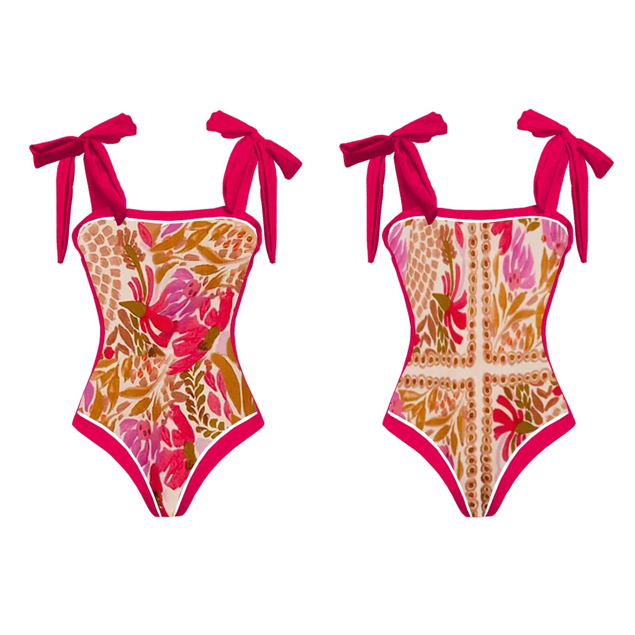 2-Piece Shoulder Ruffle Swimsuit With Cover Up Sexy Beachwear