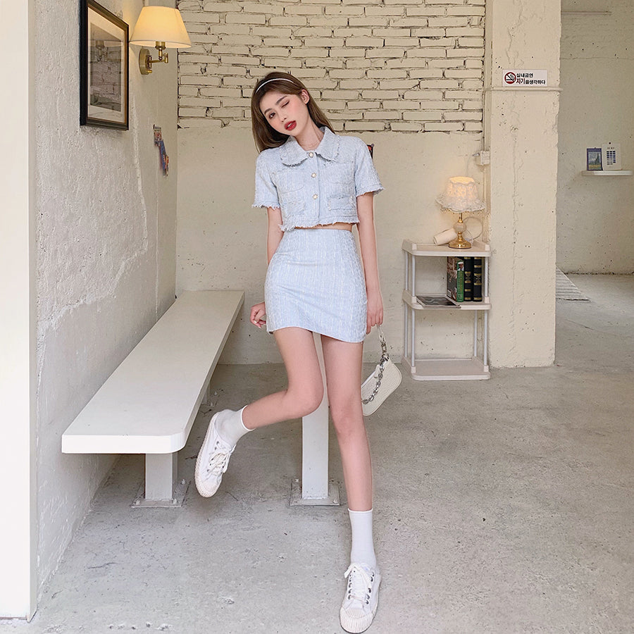 Chic Summer Two-Piece Women's Skirt and Jacket Set