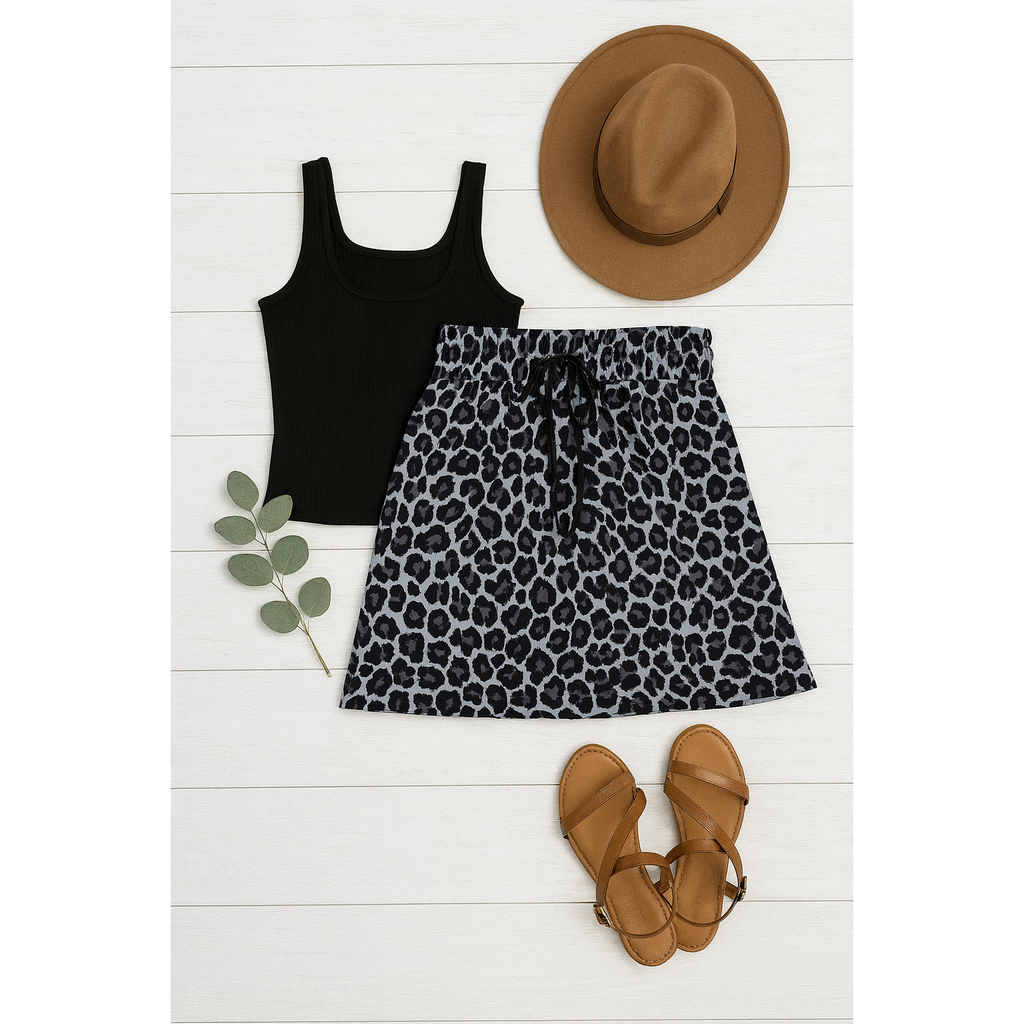 Stella - Snow Leopard Jogger Skirt